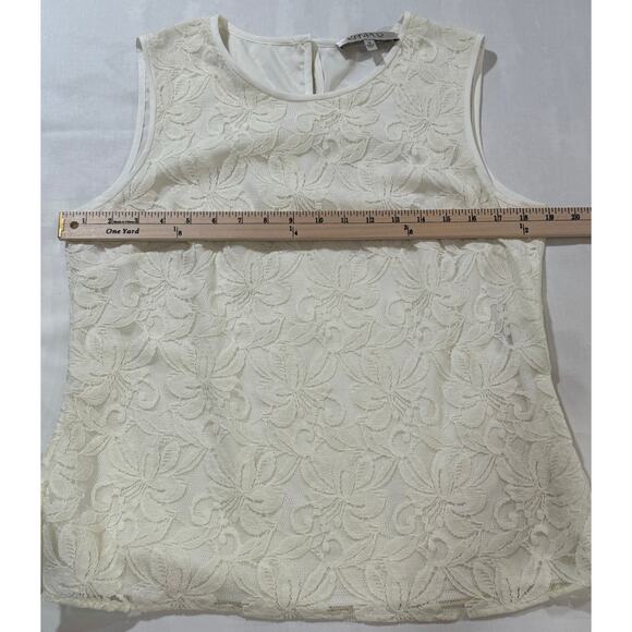 Kasper Lace Sleeveless Top in Cream Size M (034) - Picture 5 of 10